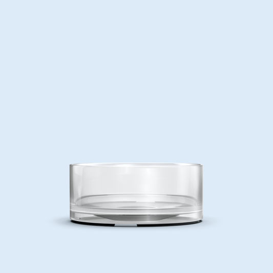 clear Maxi Light plastic candle container on white background
