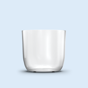clear 4 Ounce Jar plastic candle container on light blue background