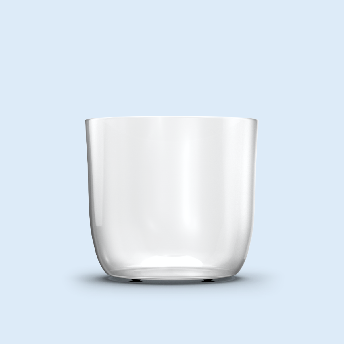clear 4 Ounce Jar plastic candle container on light blue background