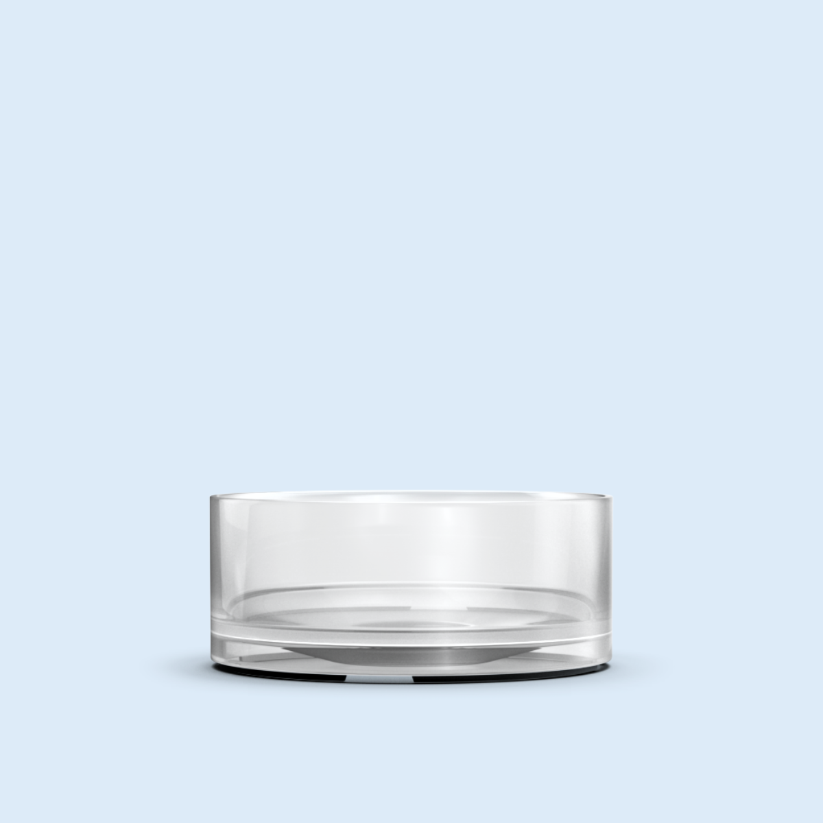 clear Maxi Light plastic candle container on white background