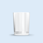clear Votive plastic candle container on light blue background